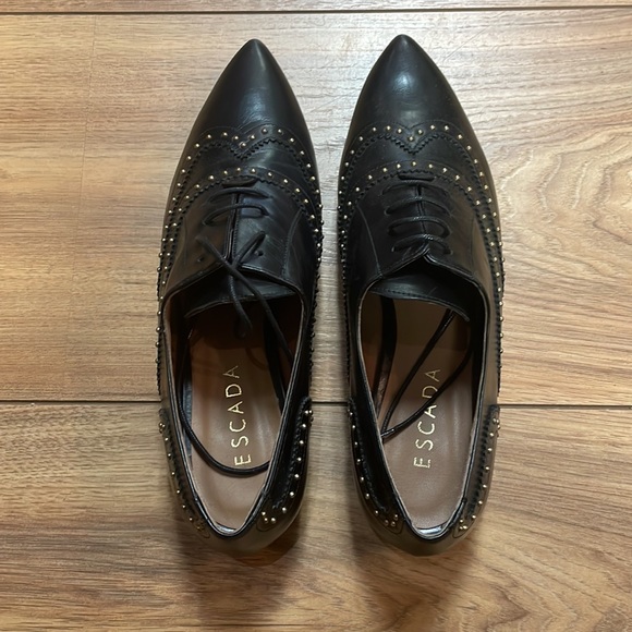 New Escada Pointed Toe Studded Loafer Shoe size 41 - Picture 4 of 8